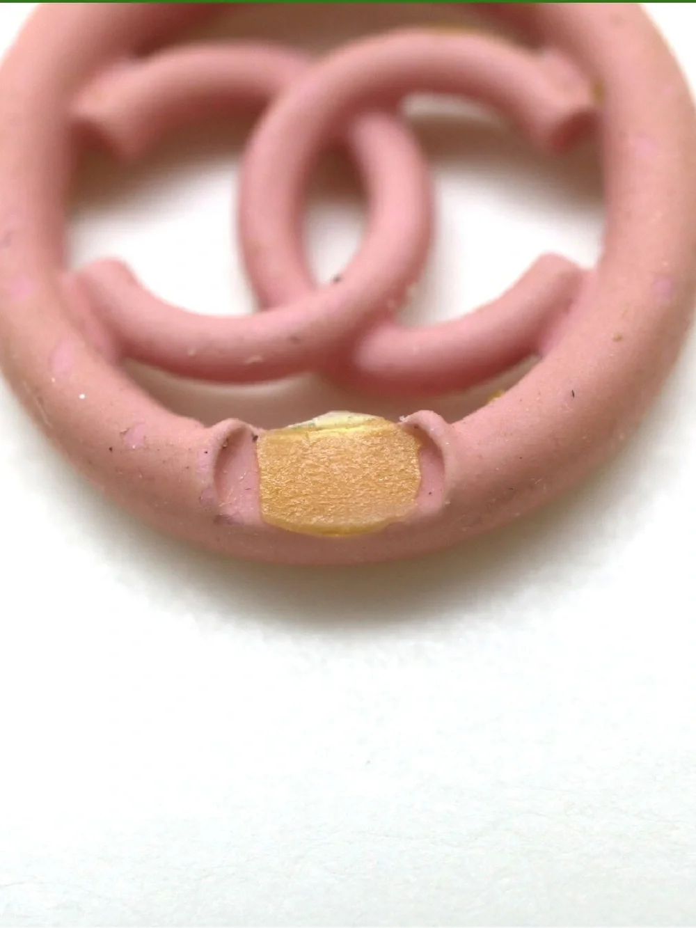 CHANEL Pink Stud CC Round Logo Stud Earrings